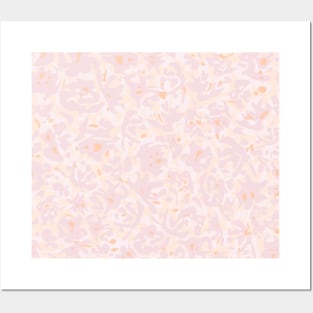 Abstract pink and peach organic shapes Posters and Art